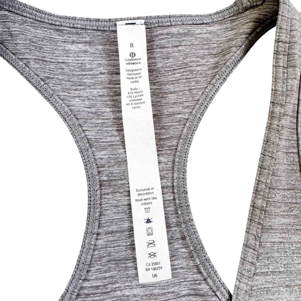 Lululemon Cool Racerback Long Length Gray Size 8 NEW? - Picture 5 of 10